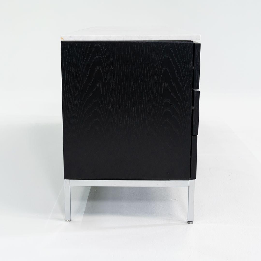 Contemporary 2019 Florence Knoll Four Position Credenza in Ebonized Oak and Marble Top For Sale