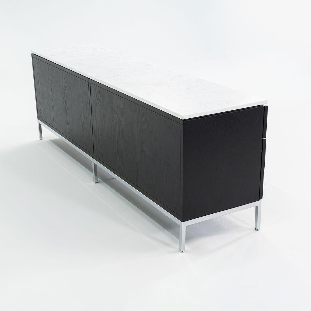 Steel 2019 Florence Knoll Four Position Credenza in Ebonized Oak and Marble Top For Sale