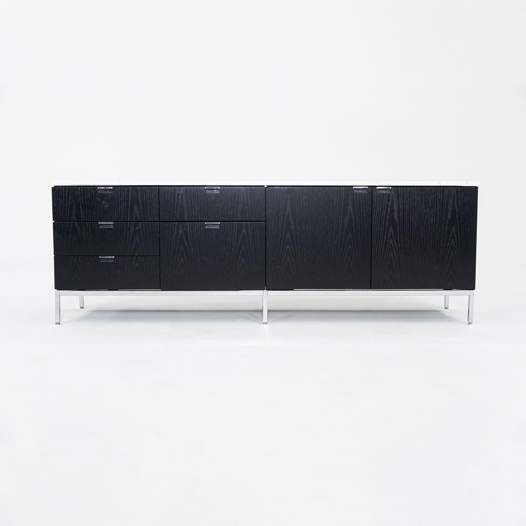 2019 Florence Knoll Four Position Credenza in Ebonized Oak and Marble Top For Sale 2