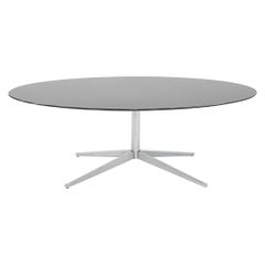 2019 Florence Knoll Polished Black Marble Dining Table w/ Chrome Base 78x48 inch
