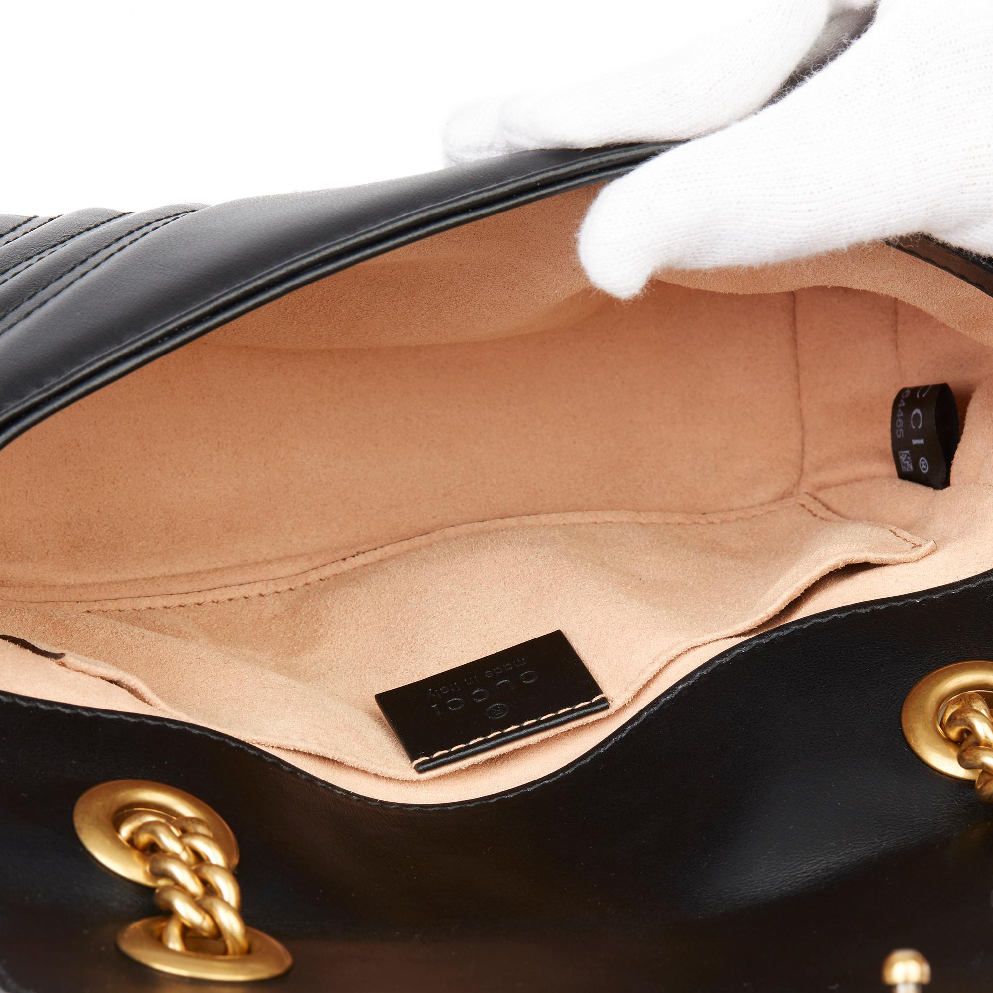 2019 Gucci Black Quilted Calfskin Leather Mini Marmont 4