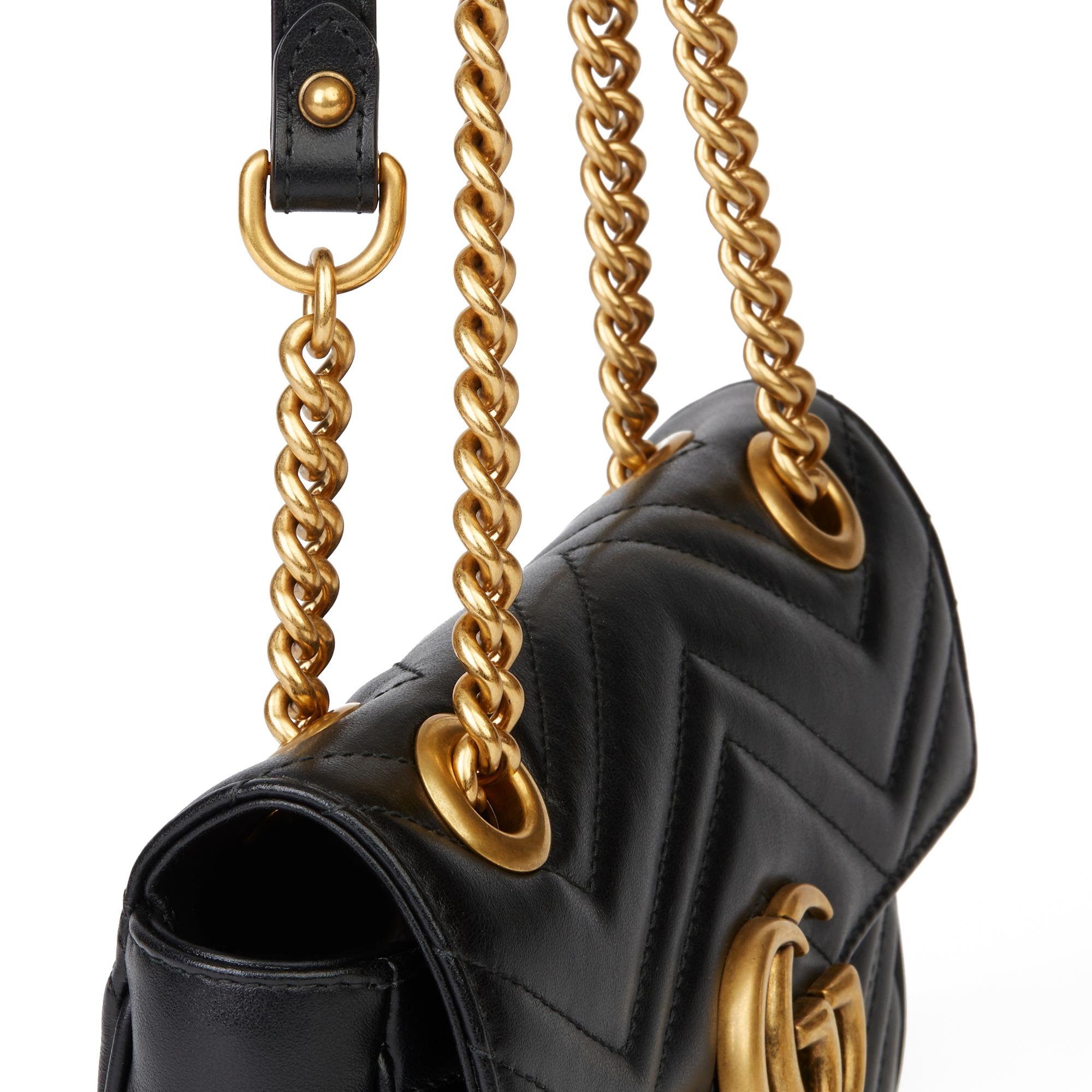 2019 Gucci Black Quilted Calfskin Leather Mini Marmont 1