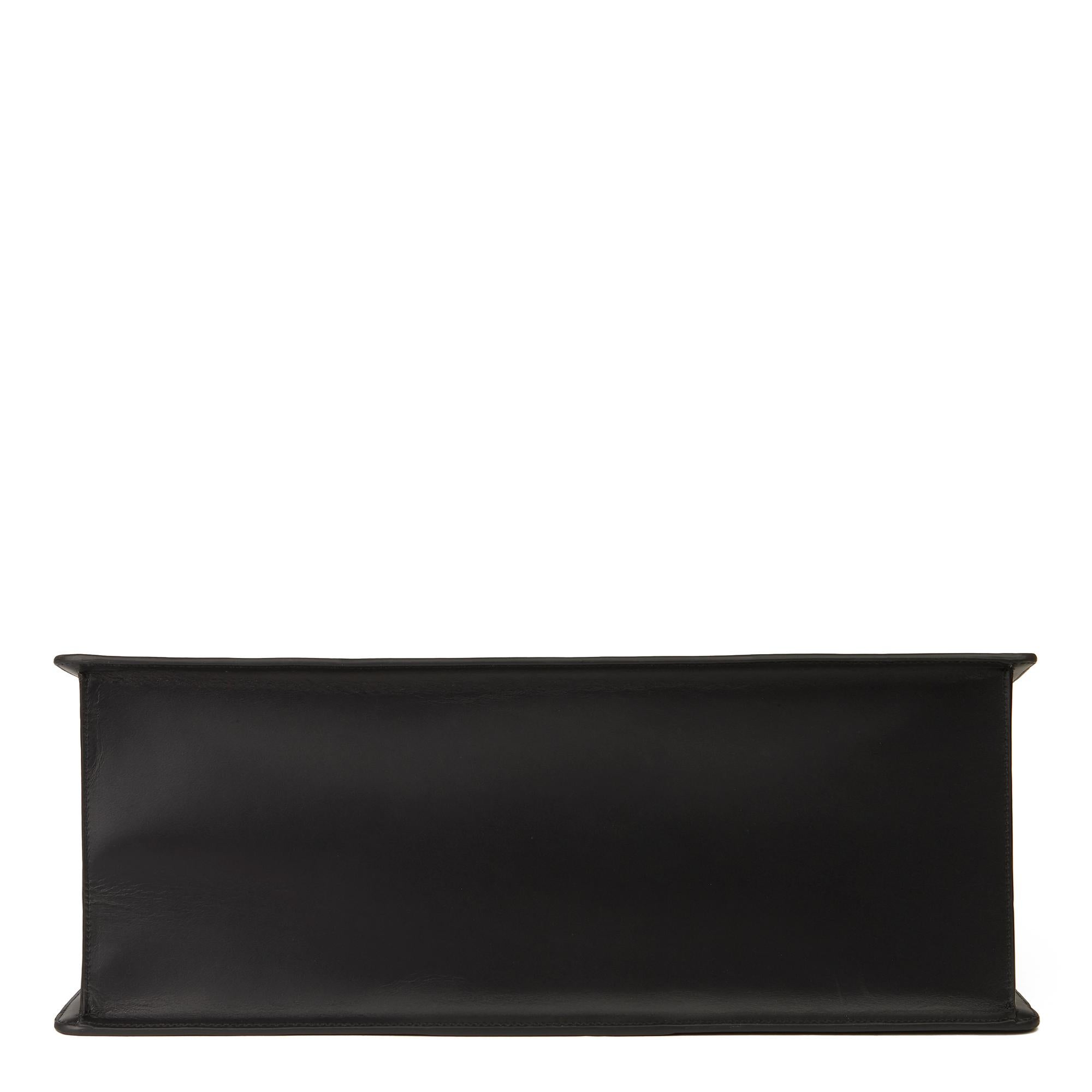 Women's 2019 Gucci Black Smooth Calfskin Leather Sylvie Top Handle Duffle Bag
