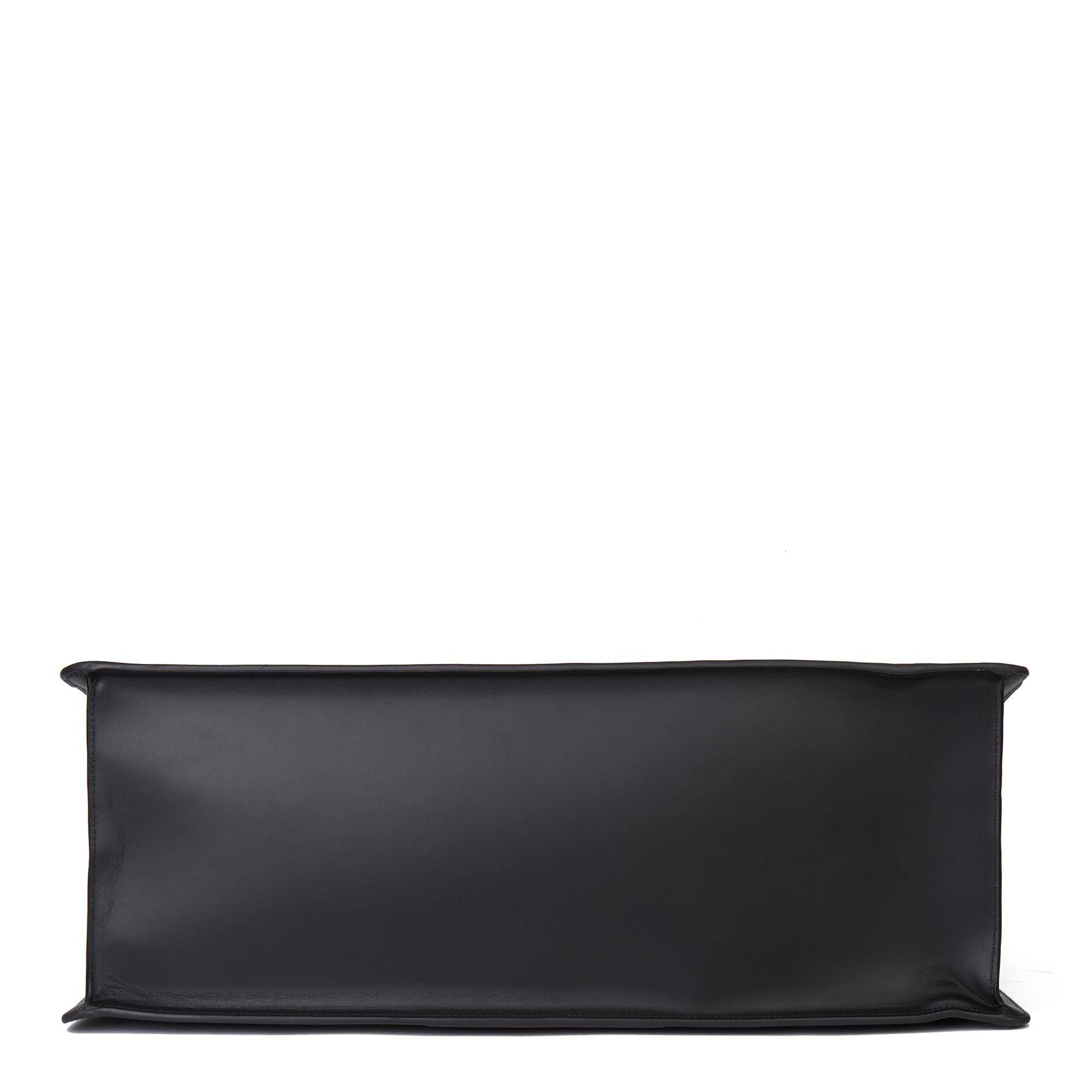 2019 Gucci Black Smooth Calfskin Leather Sylvie Top Handle Duffle Bag 2