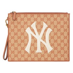 2019 Gucci Brick Monogram Canvas Yankees Pouch