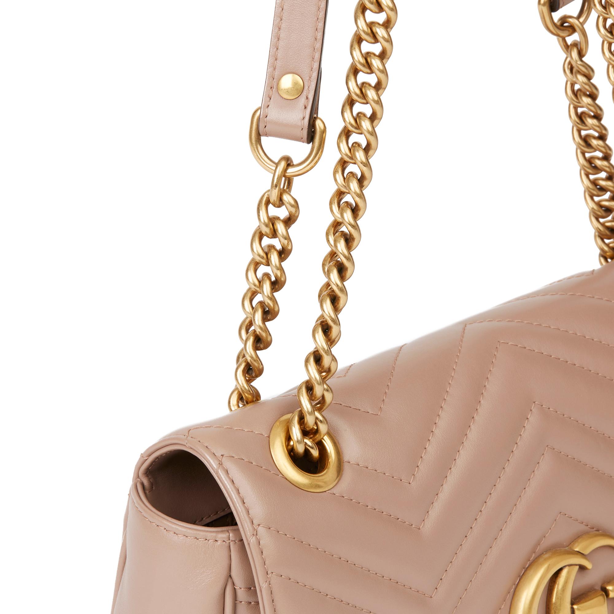 Women's 2019 Gucci Dusty Pink Quilted Calfskin Leather Small Marmont