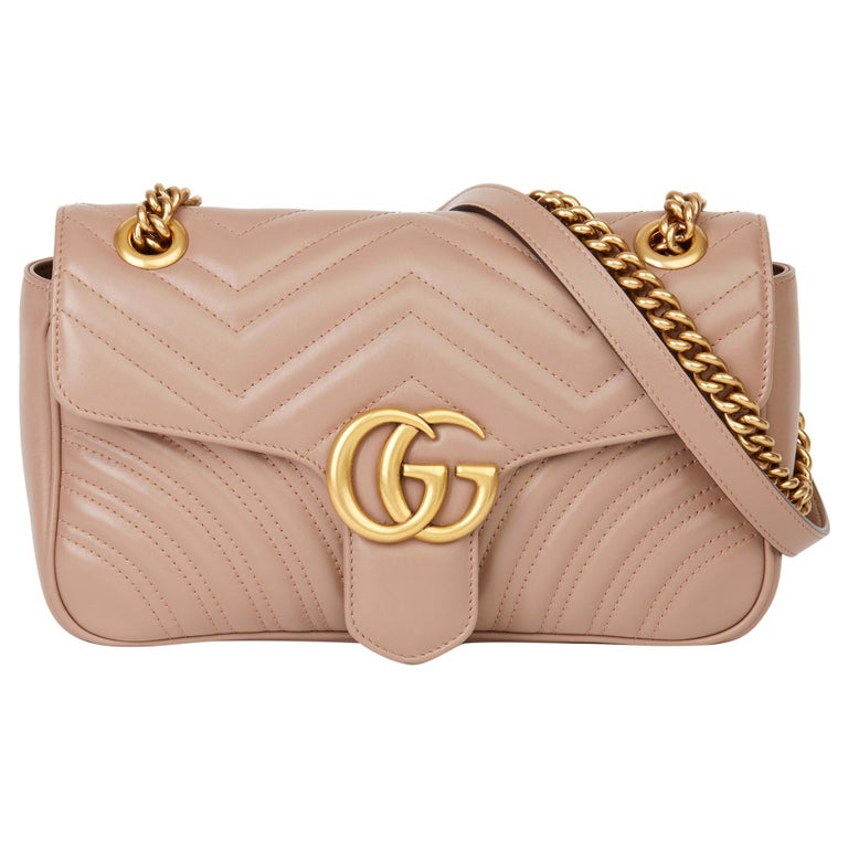 2019 Gucci Dusty Pink Quilted Calfskin Leather Small Marmont at 1stDibs ...