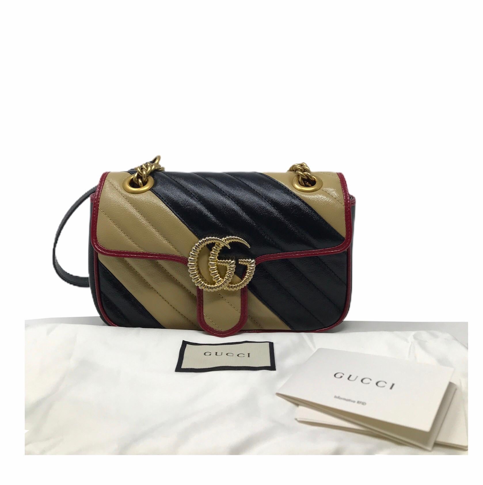 2019 Gucci Multicolor Leather Marmont 22 Bag 2