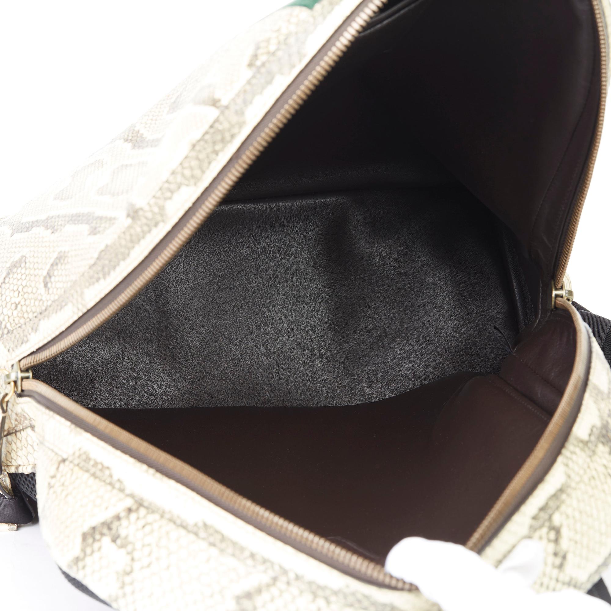 2019 Gucci Natural Animalier Python Leather & Web Backpack 2
