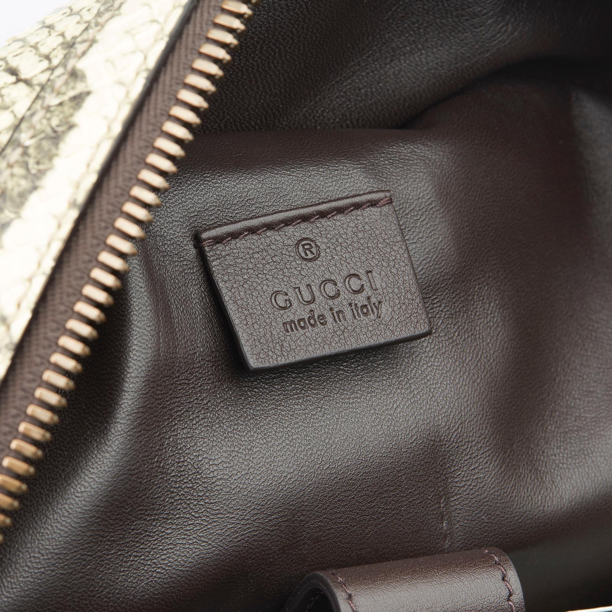 Women's or Men's 2019 Gucci Natural Animalier Python Leather & Web Backpack