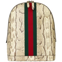 2019 Gucci Natural Animalier Python Leather & Web Backpack