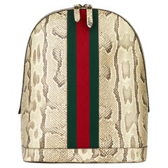 2019 Gucci Natural Animalier Python Leather & Web Backpack