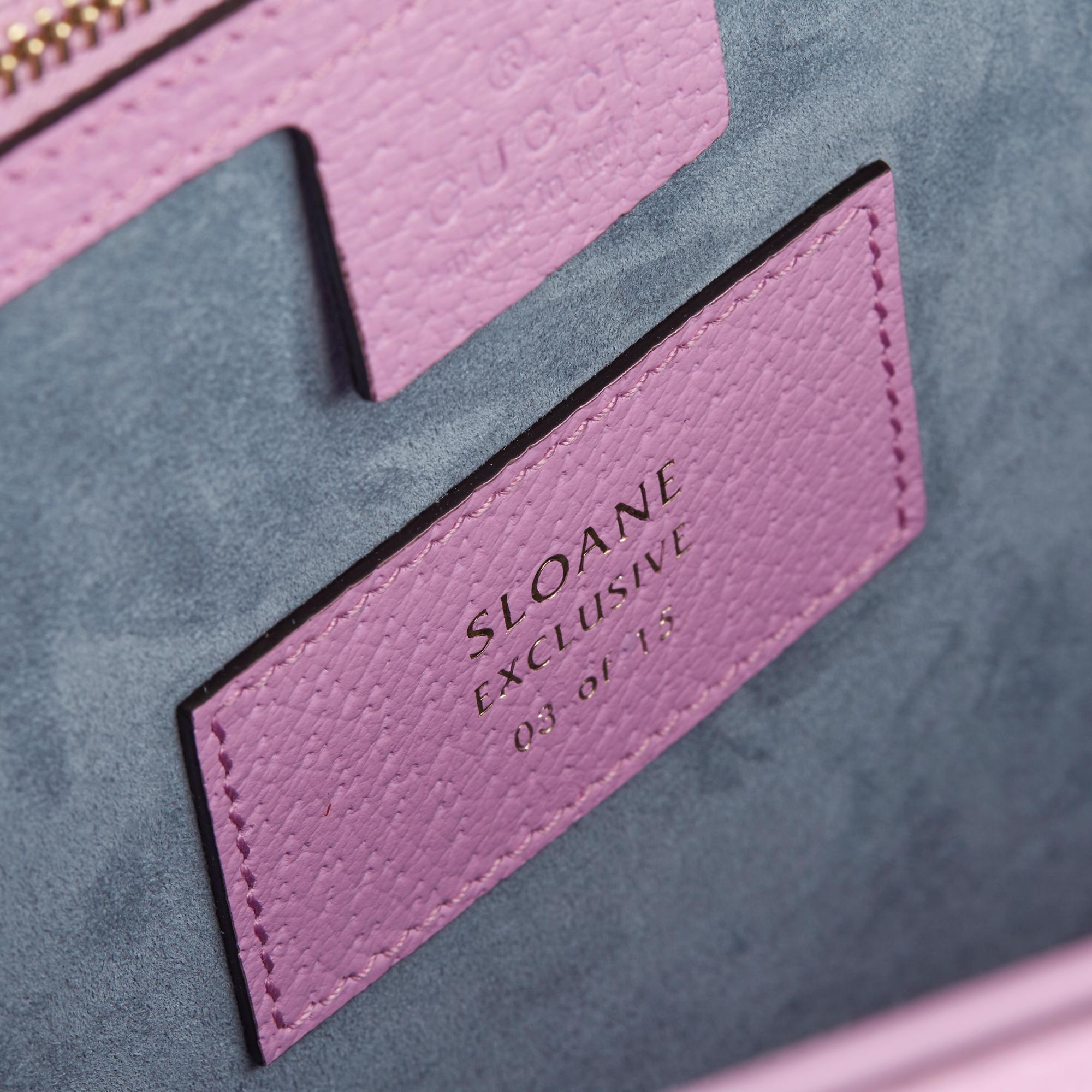 2019 Gucci Pink Pigskin Leather Crystallised Medium Sylvie Top Handle 3