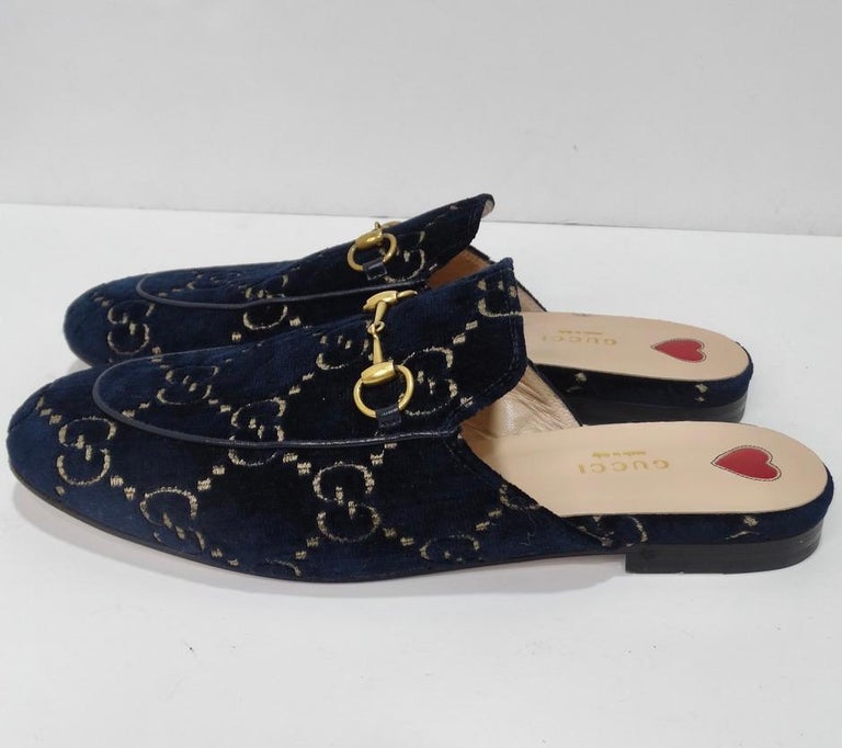 2019 Gucci Princetown Horsebit Velvet Mules