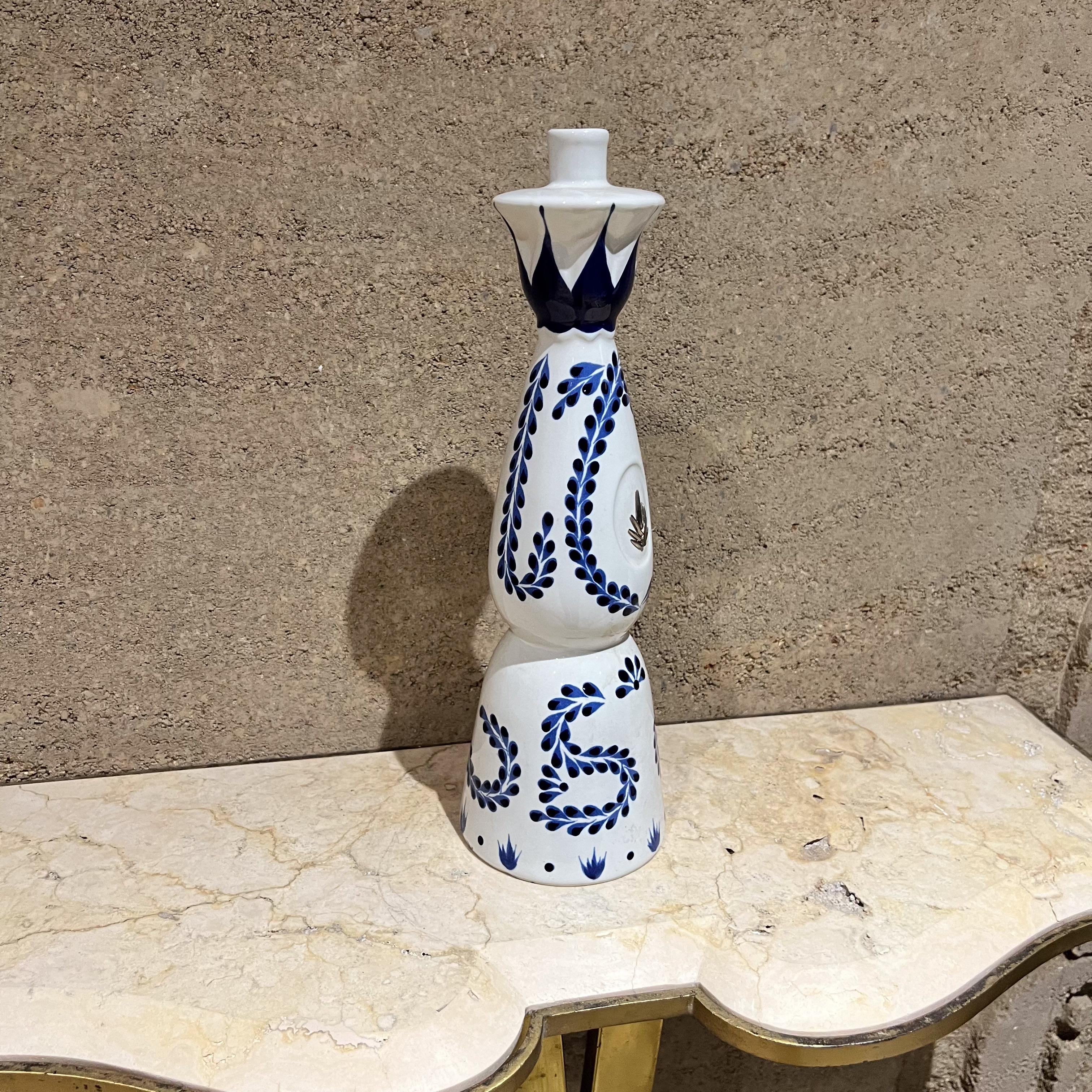 Contemporary 2019 Hand Painted Ceramic Tequila Bottle Clase Azul Reposado