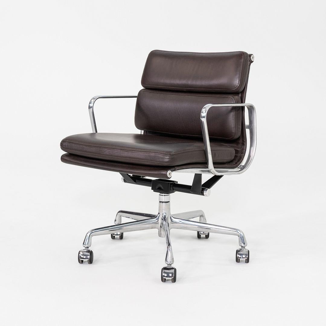 Modern 2019 Herman Miller Eames Soft Pad Management Desk Chair in Brown Leather For Sale