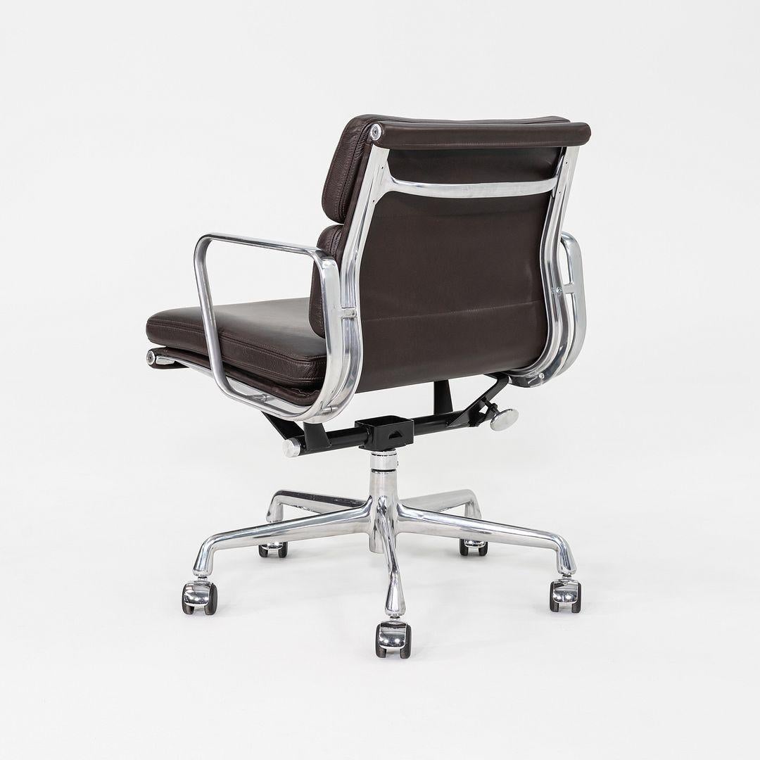 2019 Herman Miller Eames Soft Pad Management Desk Chair in Brown Leather In Good Condition For Sale In Philadelphia, PA