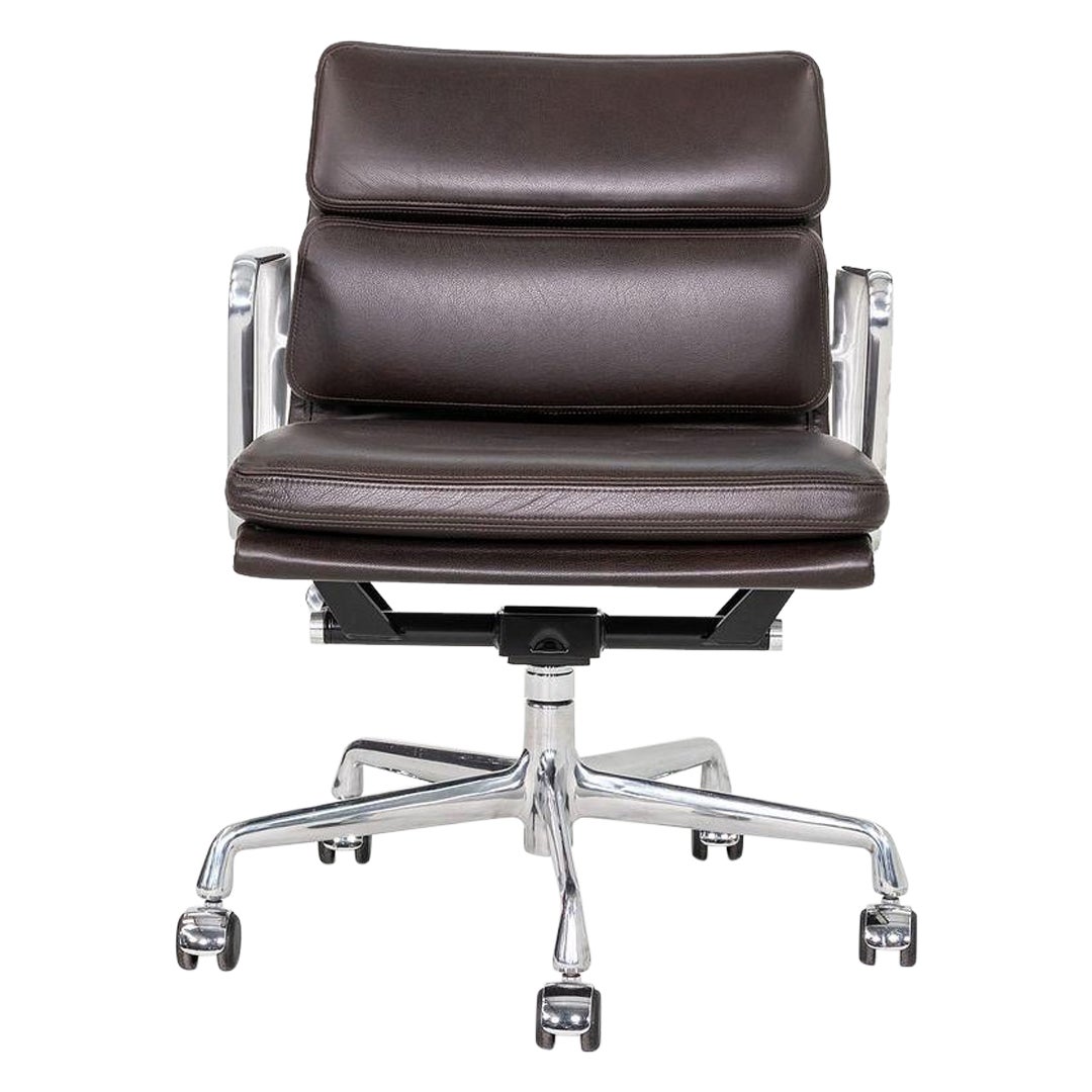 2019 Herman Miller Eames Soft Pad Management Desk Chair in Brown Leather