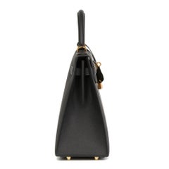 2019 Hermès Black Epsom Leather Kelly 32cm Sellier