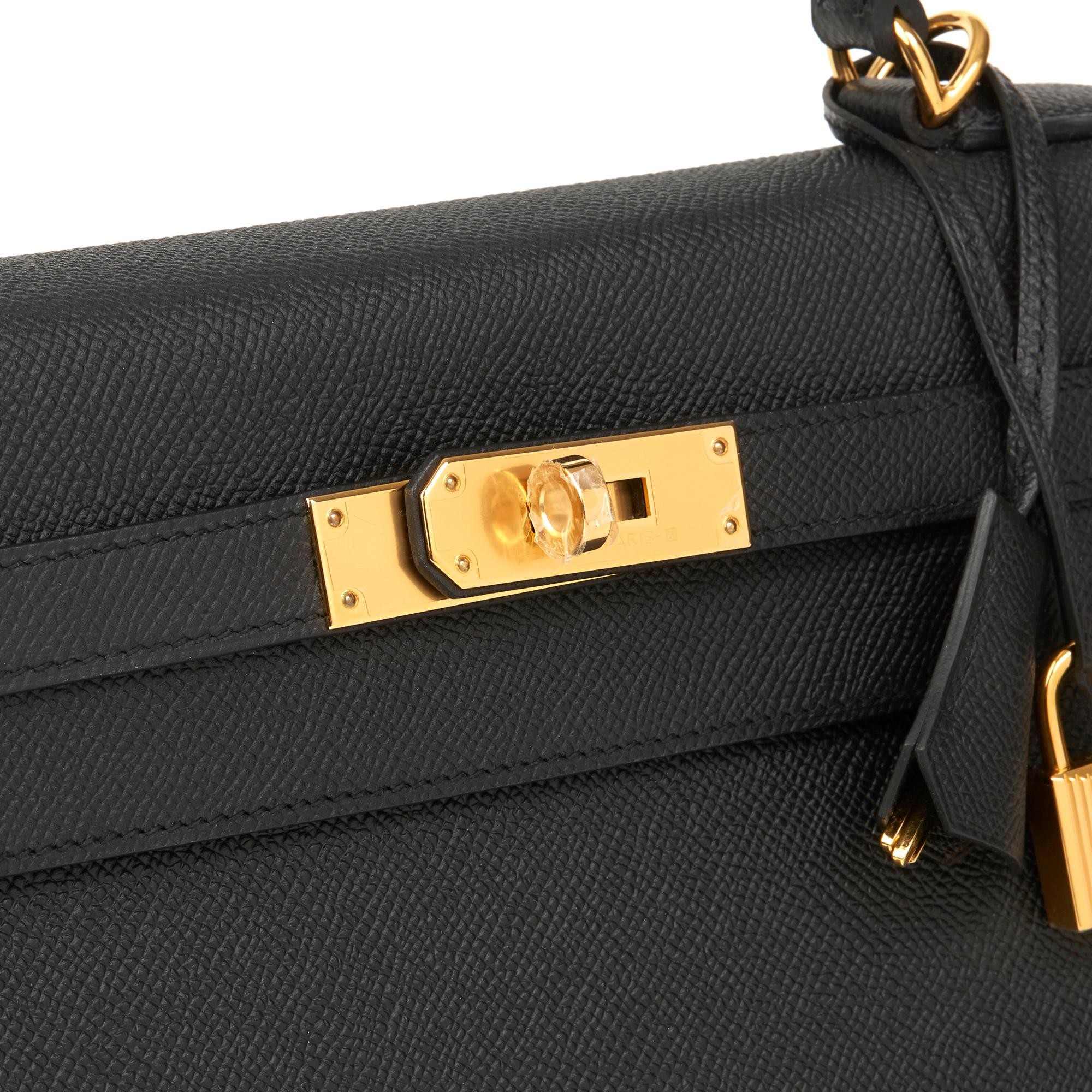 2019 Hermès Black Epsom Leather Kelly 32cm Sellier 2