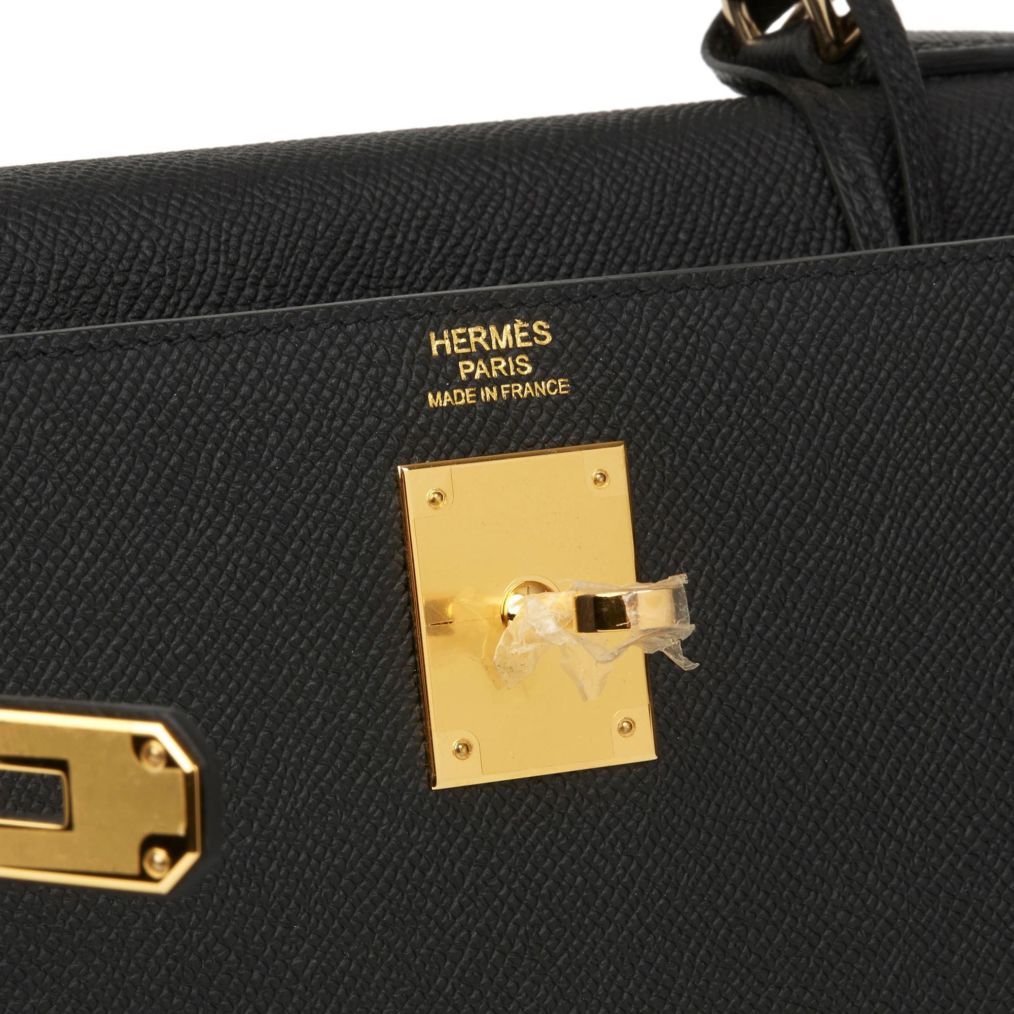 2019 Hermès Black Epsom Leather Kelly 32cm Sellier 3