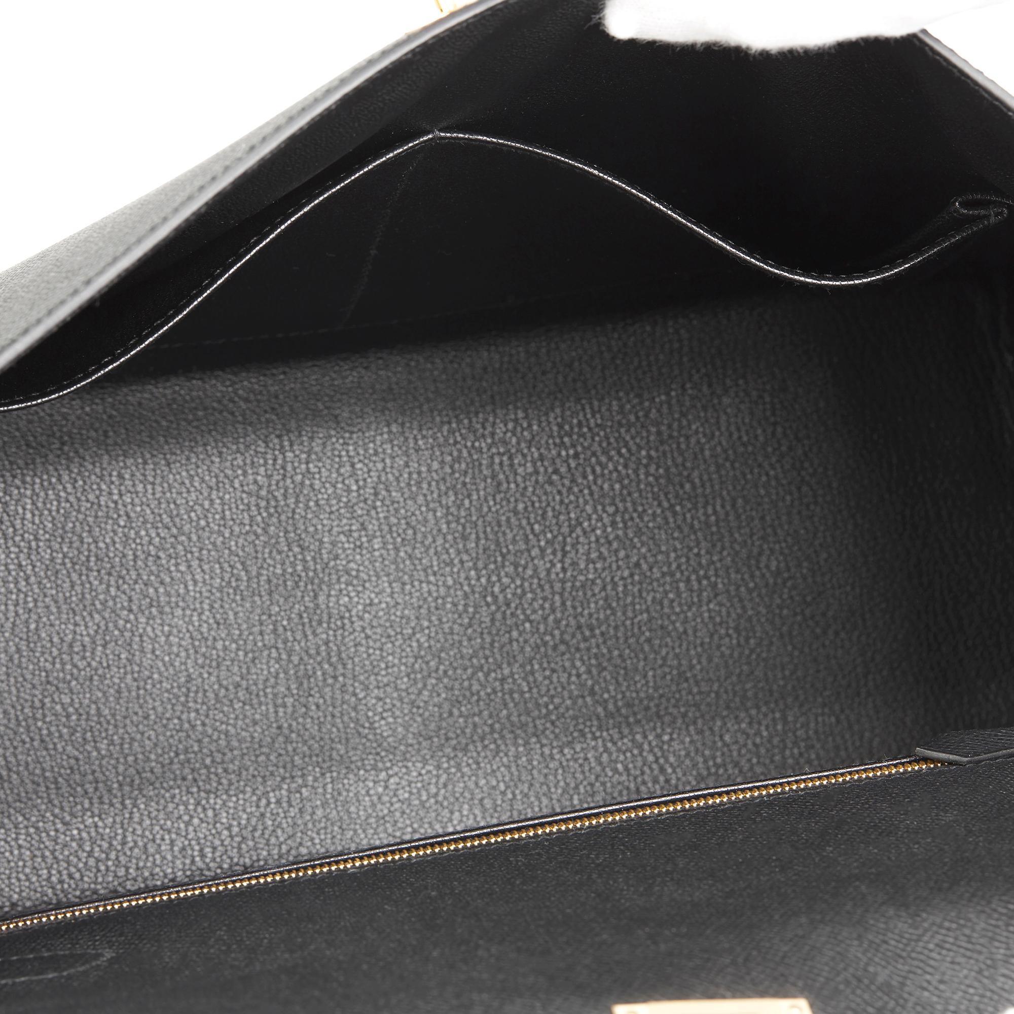 2019 Hermès Black Epsom Leather Kelly 32cm Sellier 5