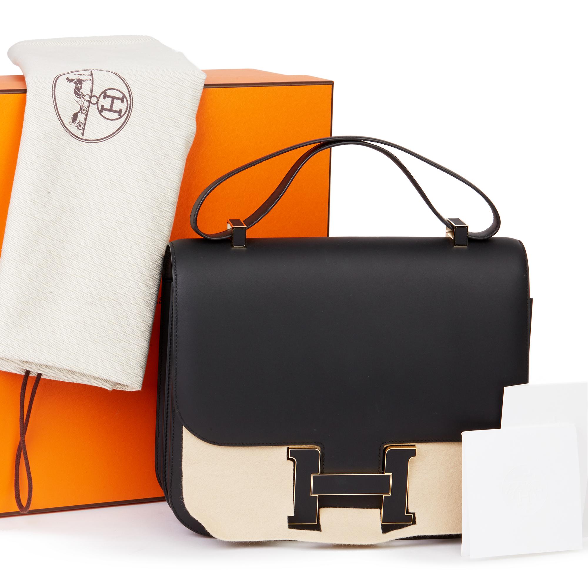 2019 Hermès Black Sombrero Leather Constance Cartable 5