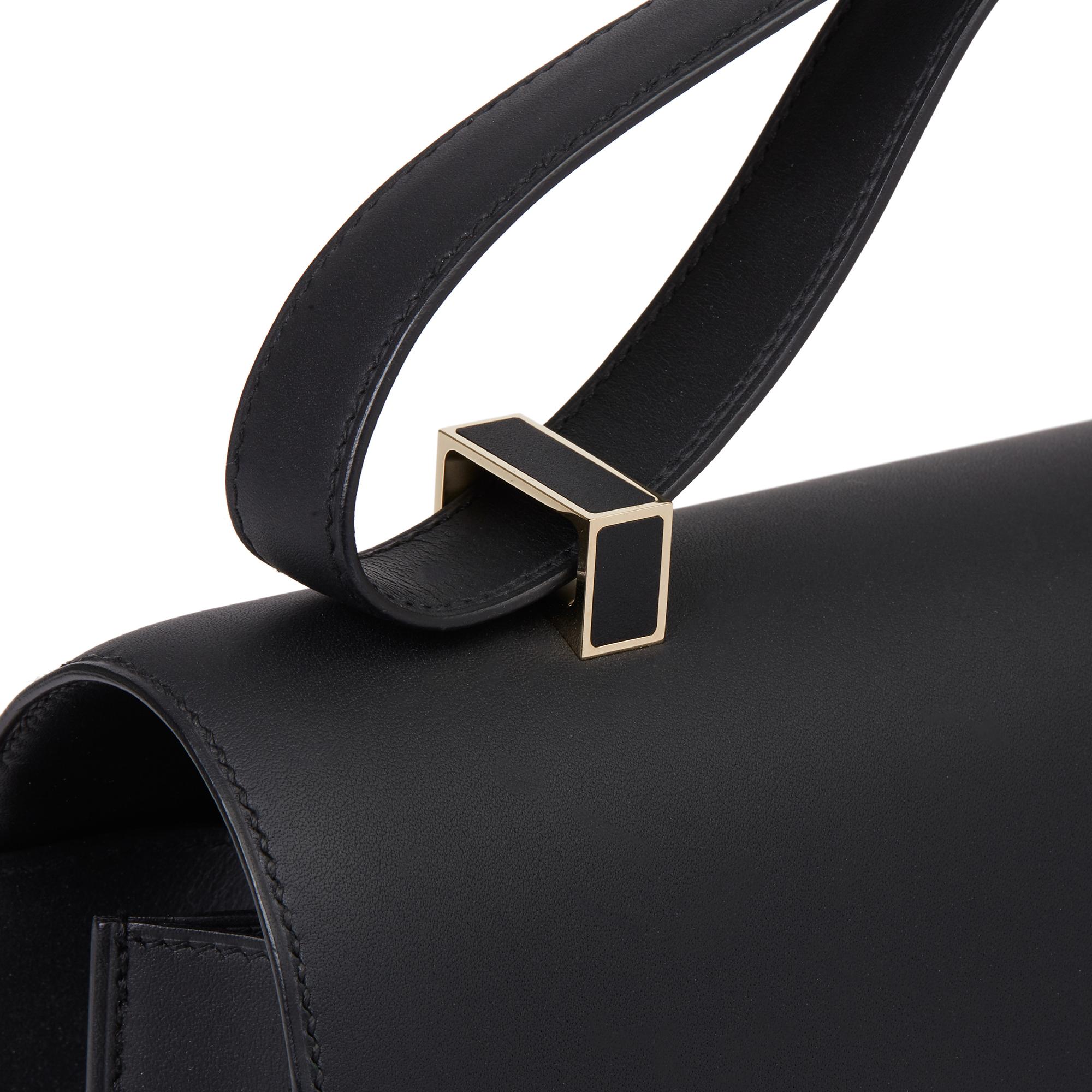 2019 Hermès Black Sombrero Leather Constance Cartable  1