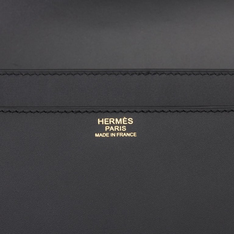 2019 Hermès Black Sombrero Leather Constance Cartable at 1stDibs