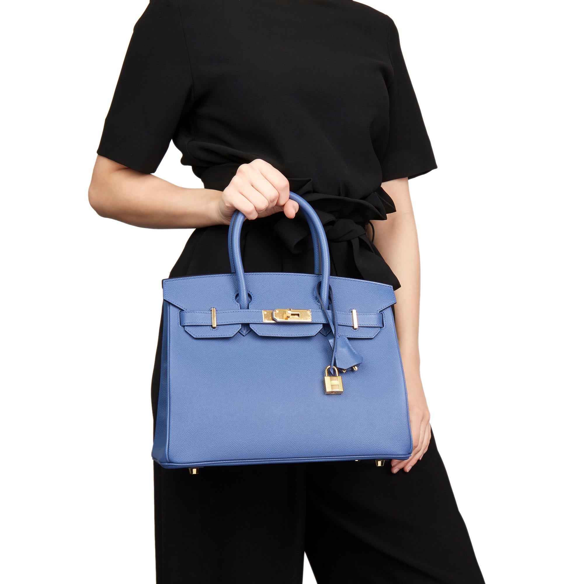 2019 Hermès Bleu Brighton Epsom Leather Birkin 30cm 3