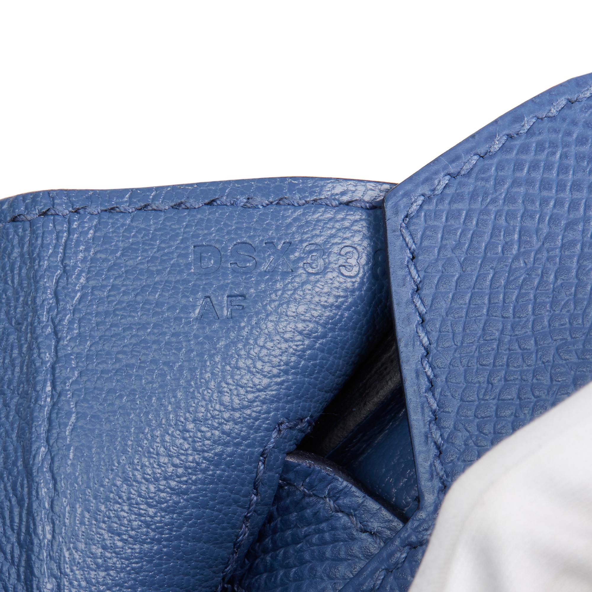 Women's 2019 Hermès Bleu Brighton Epsom Leather Birkin 30cm