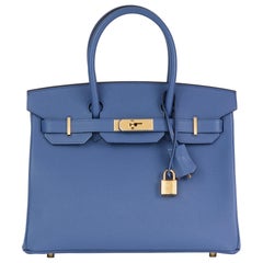 2019 Hermès Bleu Brighton Epsom Leather Birkin 30cm