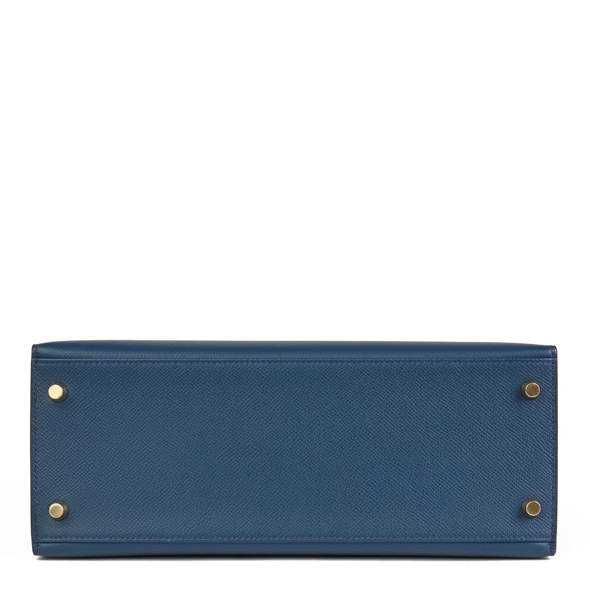 Blue 2019 Hermès Bleu de Malte Epsom Leather Kelly 28cm