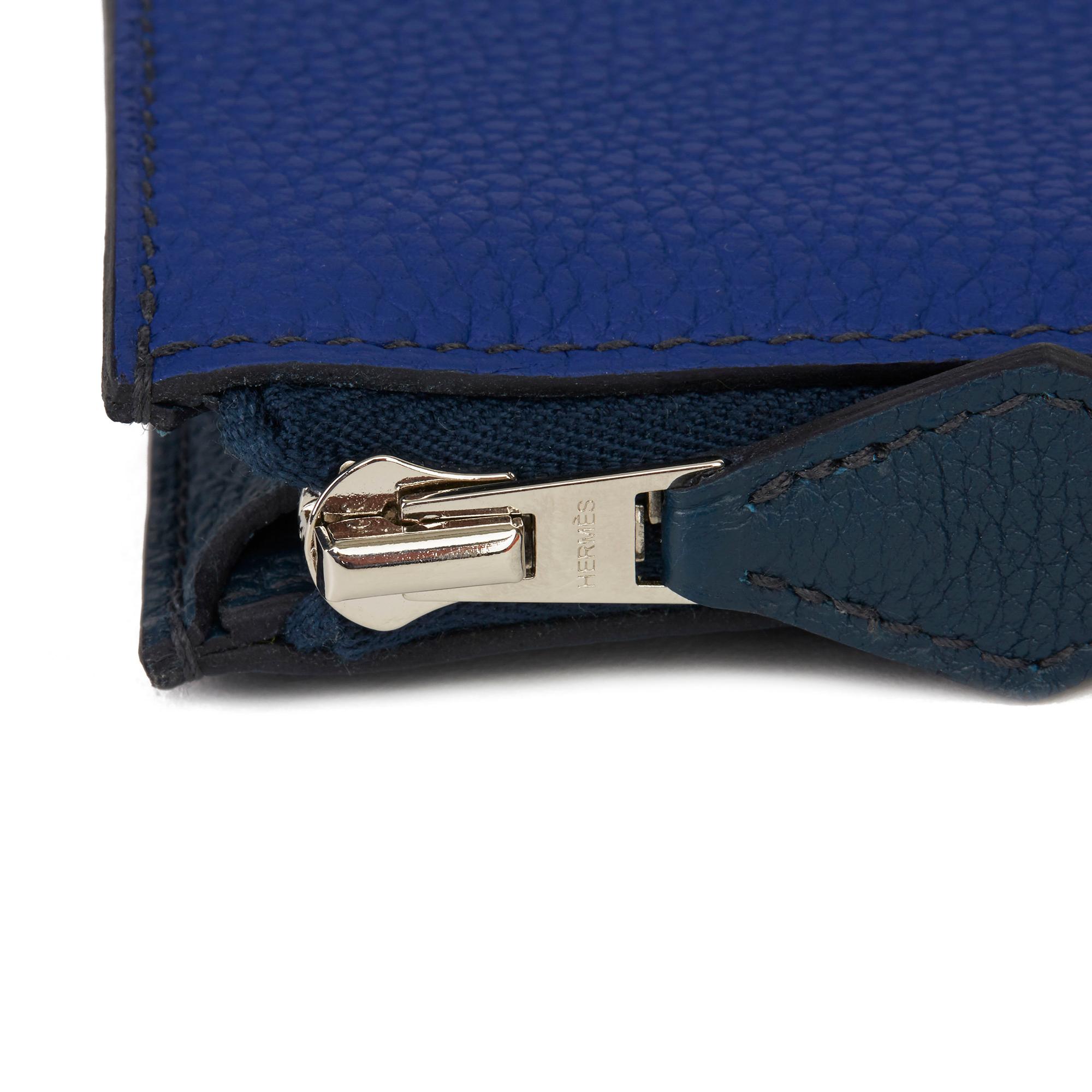 Women's 2019 Hermès Bleu de Prusse & Bleu Electric Togo Leather Endless Road Zip Tablet 