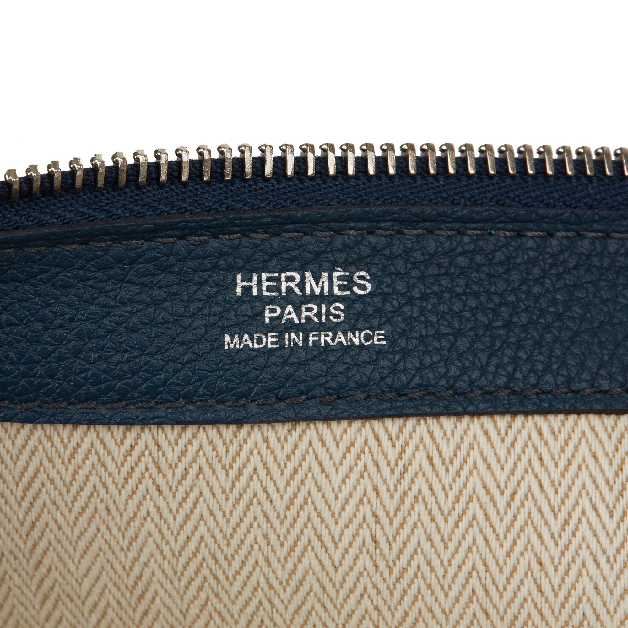 2019 Hermès Bleu de Prusse & Bleu Electric Togo Leather Endless Road Zip Tablet  1