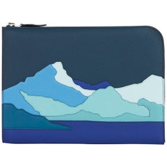 2019 Hermès Bleu de Prusse & Bleu Electric Togo Leather Endless Road Zip Tablet