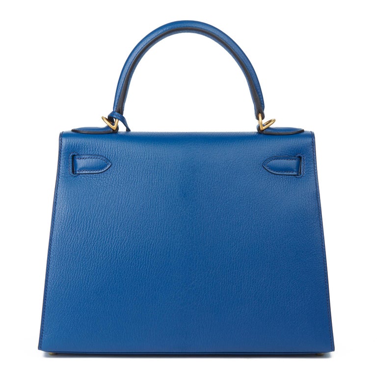 2019 Hermès Bleu Saphir and Vert Emeraud Leather Special Order Kelly ...
