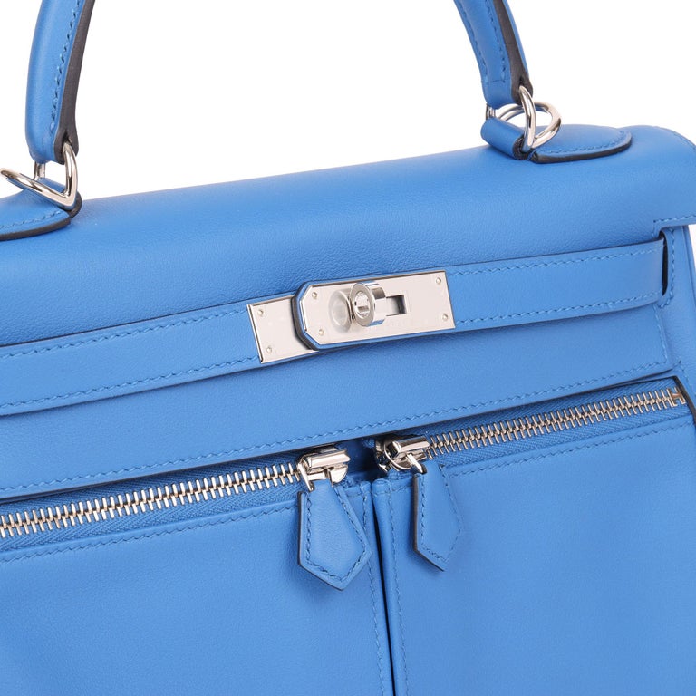 Hermès Kelly Limited Edition 32 Bleu Hydra Lakis Swift Palladium Hardw —  The French Hunter