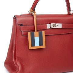 Hermès Gold, Celeste & Bleu Obscur Leather 'H' Lettre Charm