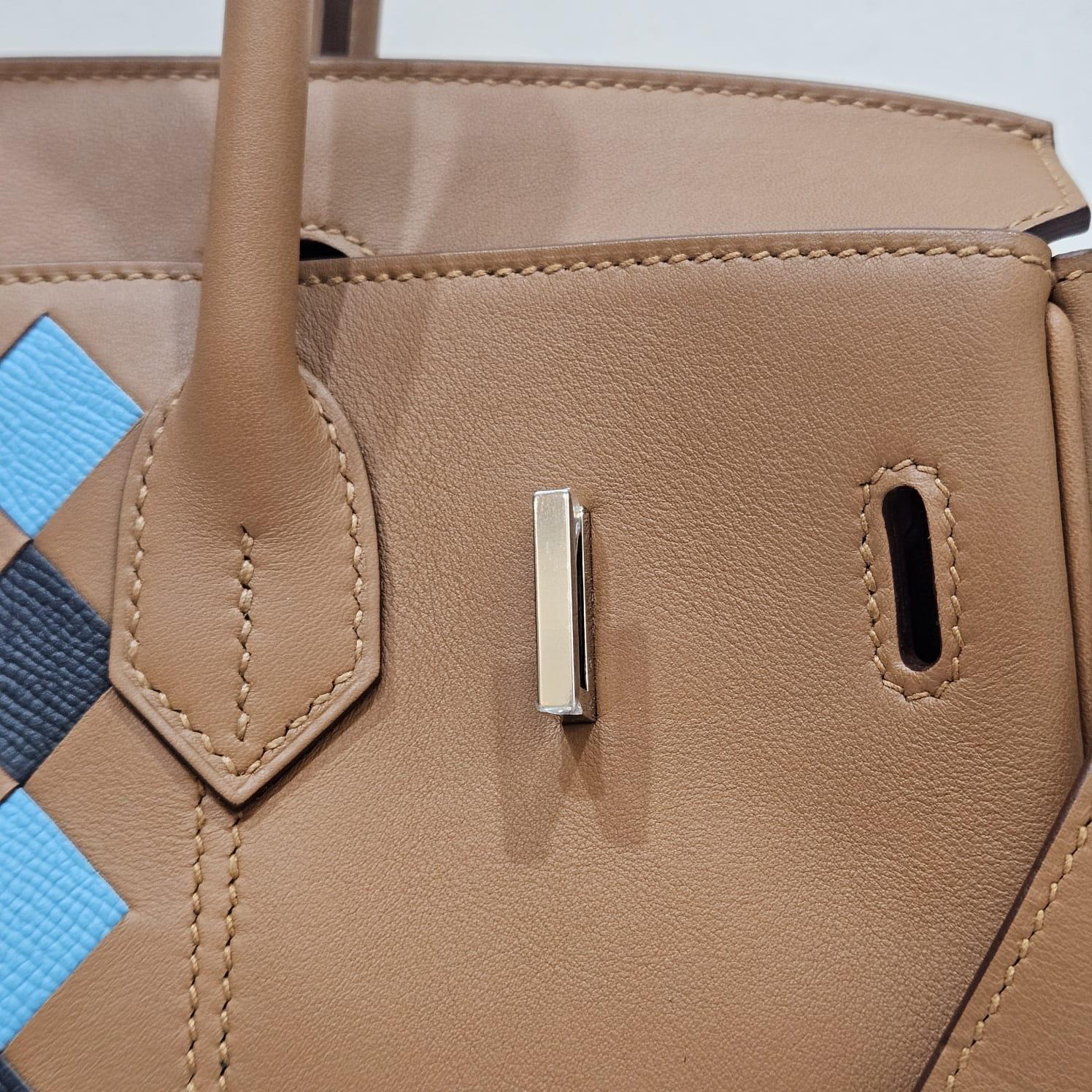 2019 Hermes Gold Swift Birkin 30 Tressage Bag For Sale 11