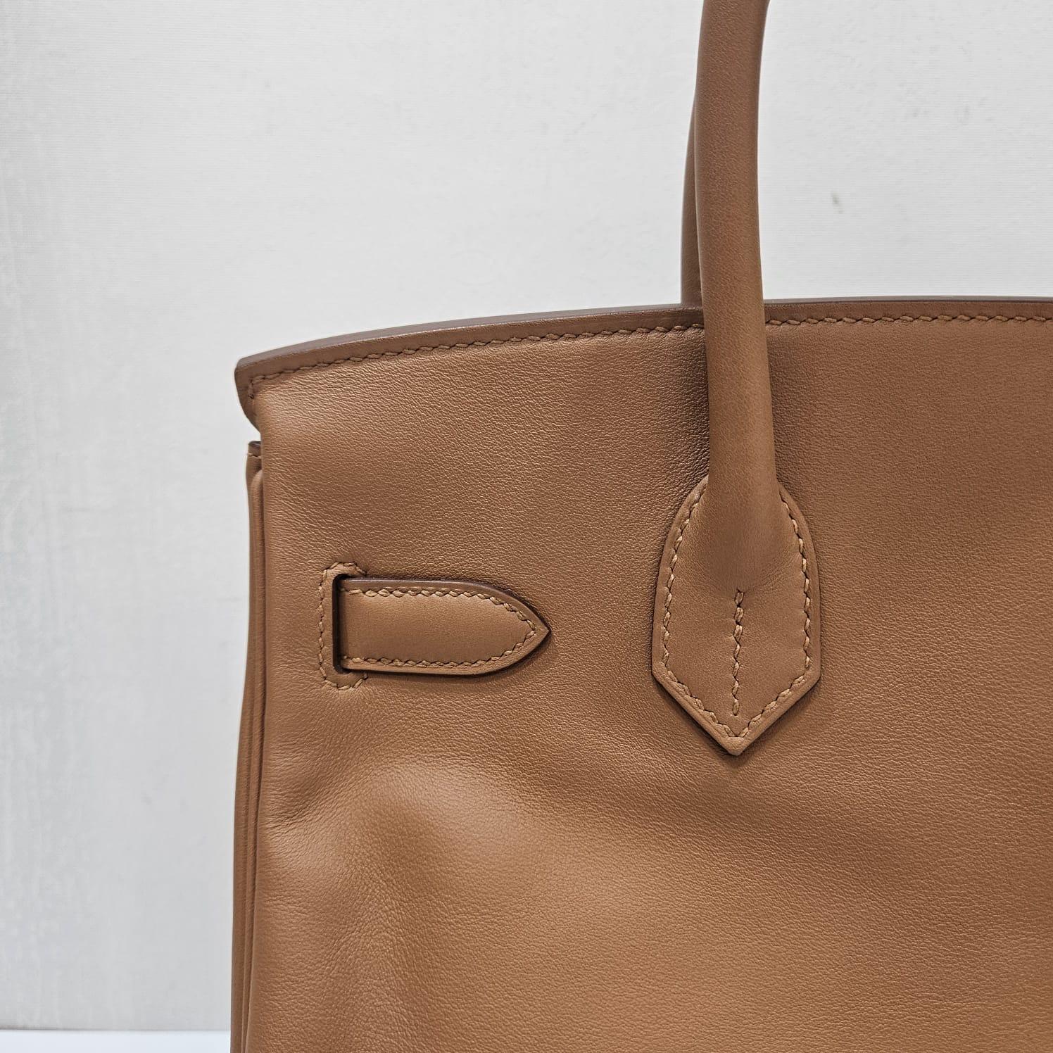 2019 Hermes Gold Swift Birkin 30 Tressage Bag For Sale 13
