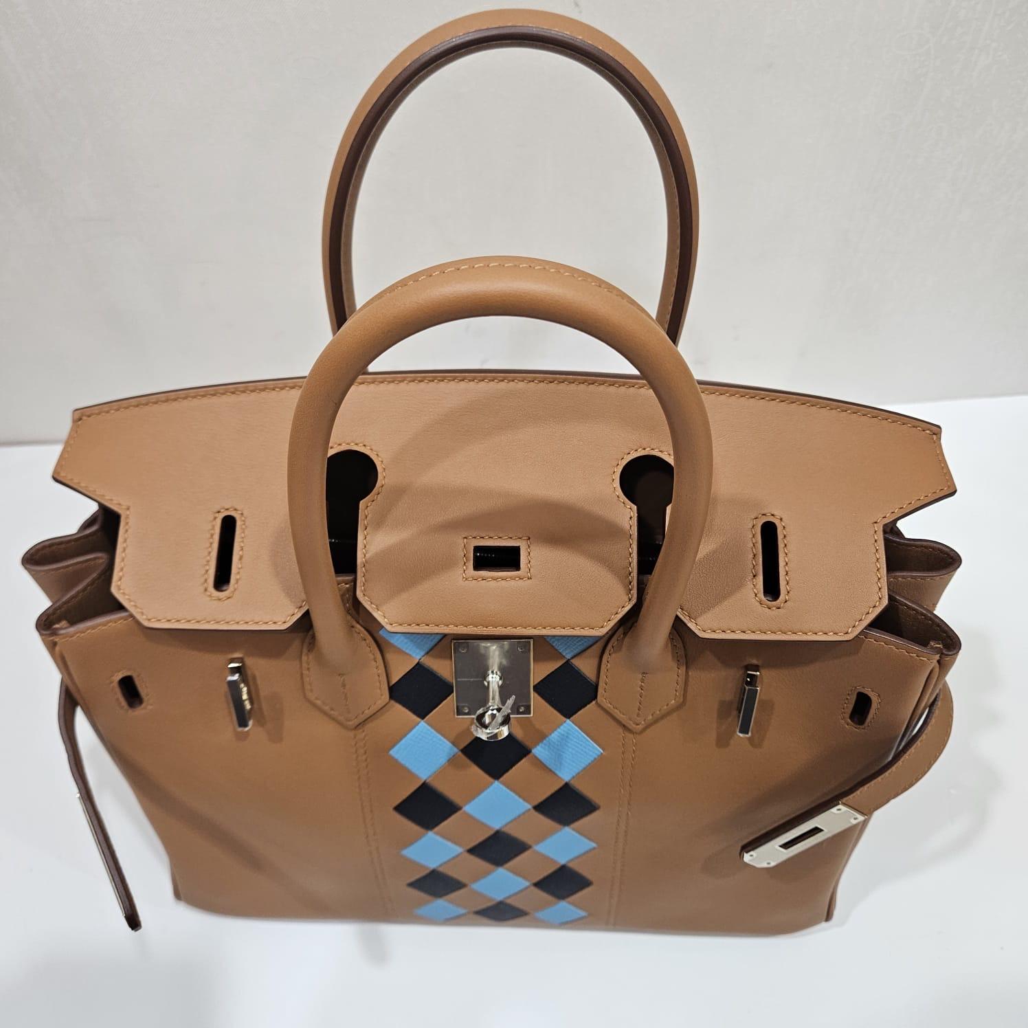 2019 Hermes Gold Swift Birkin 30 Tressage Bag For Sale 14
