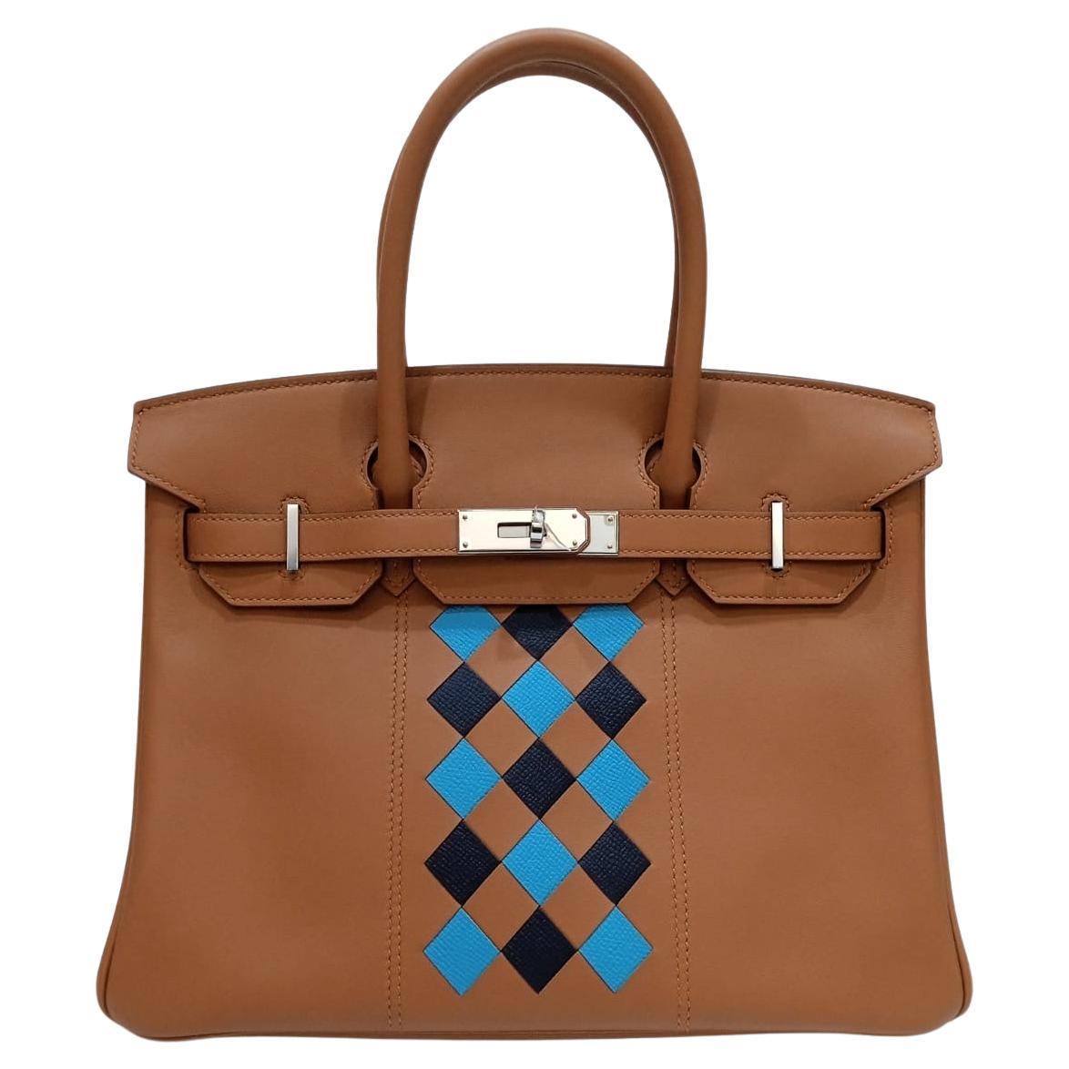 2019 Hermes Gold Swift Birkin 30 Tressage Bag For Sale