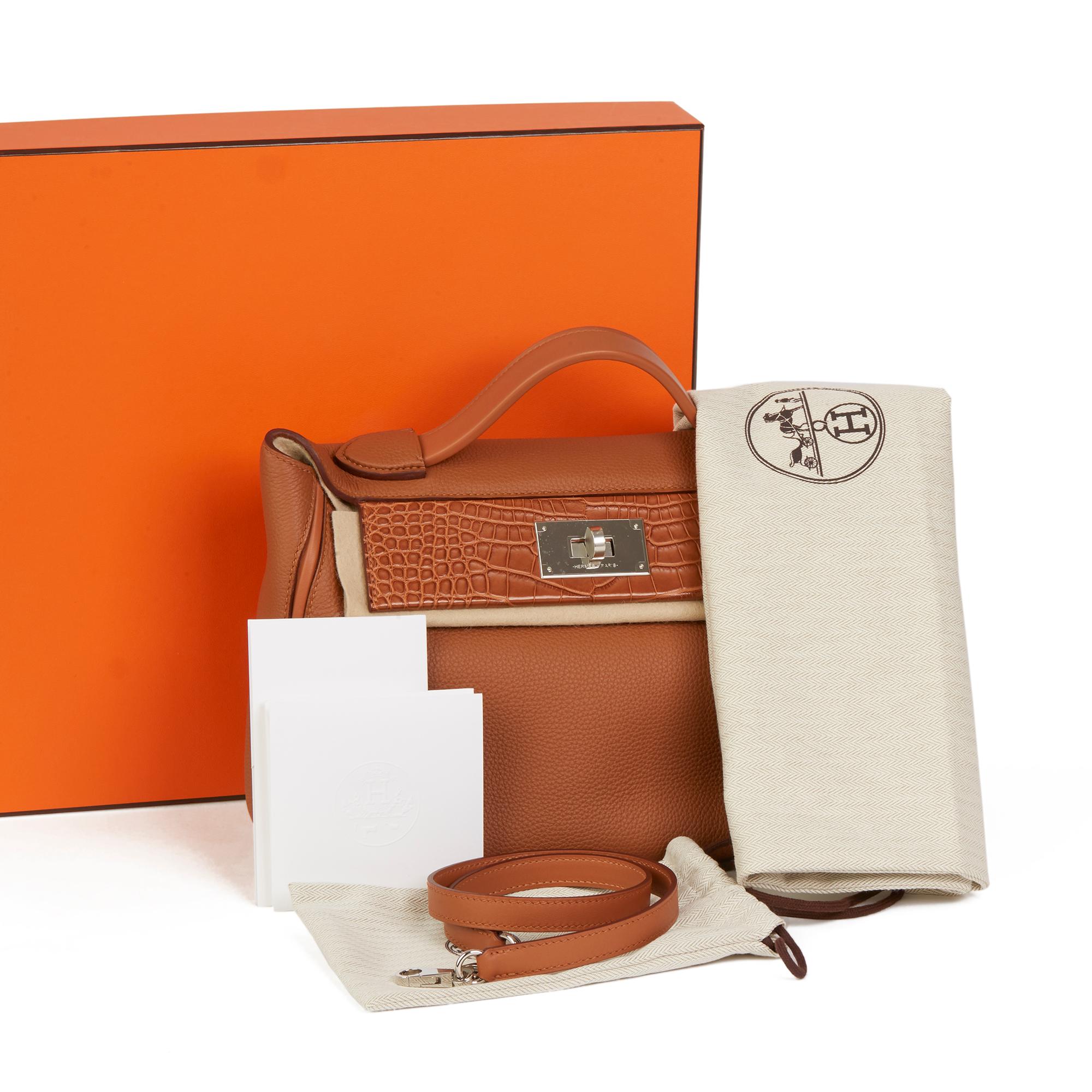 2019 Hermès Gold Togo, Swift Leather & Matte Mississippiensis Alligator 24/24 29 3