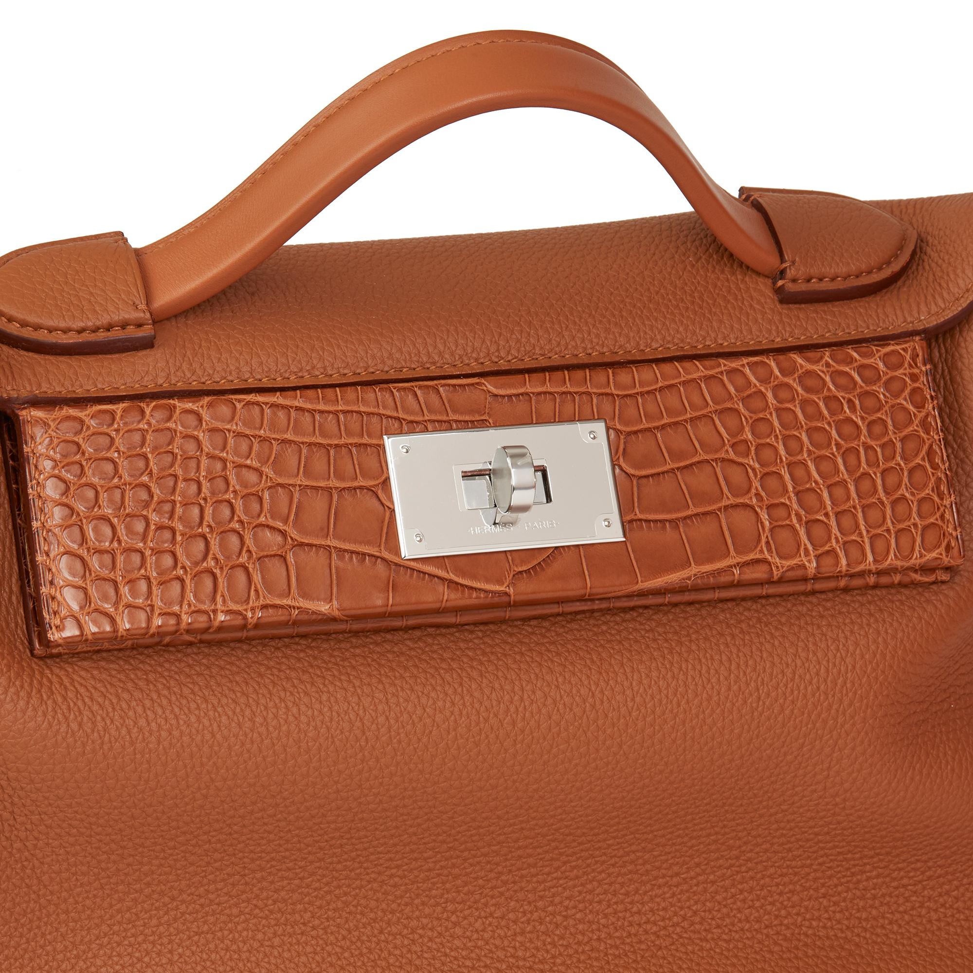 2019 Hermès Gold Togo, Swift Leather & Matte Mississippiensis Alligator 24/24 29 In New Condition In Bishop's Stortford, Hertfordshire