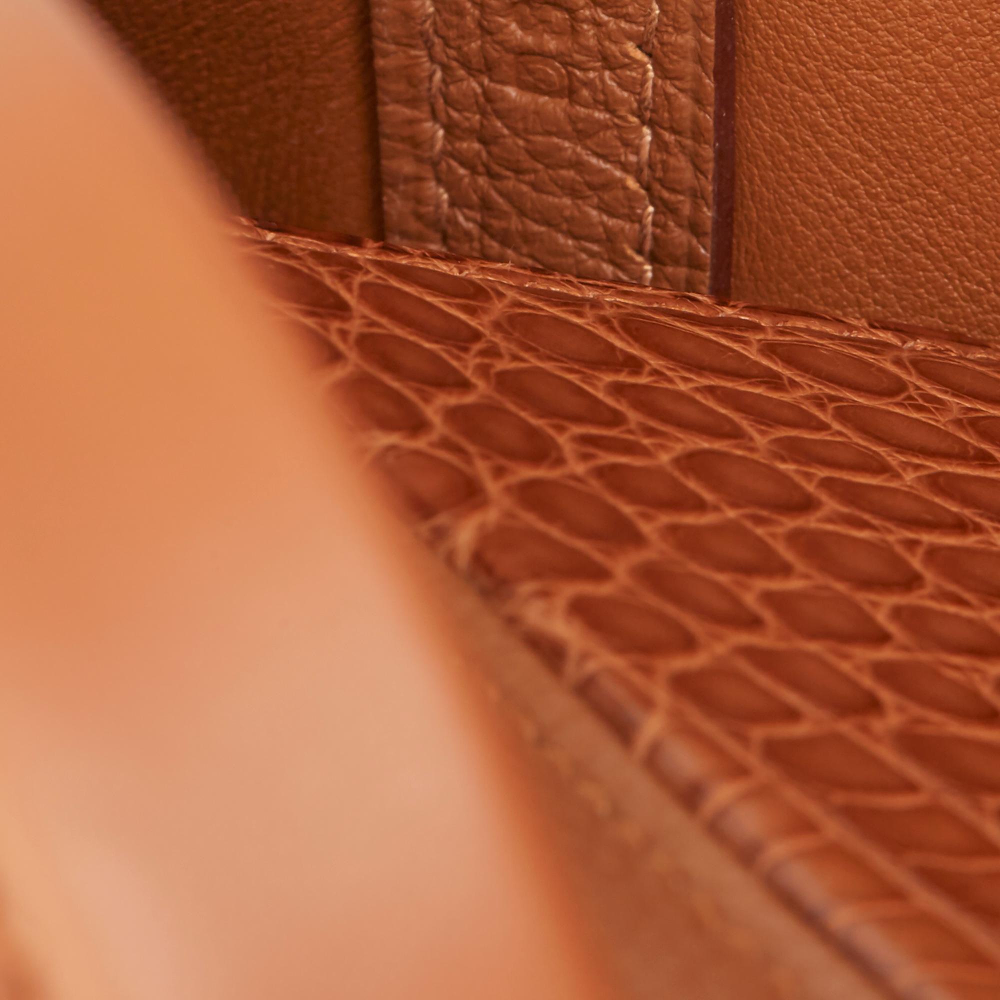 2019 Hermès Gold Togo, Swift Leather & Matte Mississippiensis Alligator 24/24 29 1
