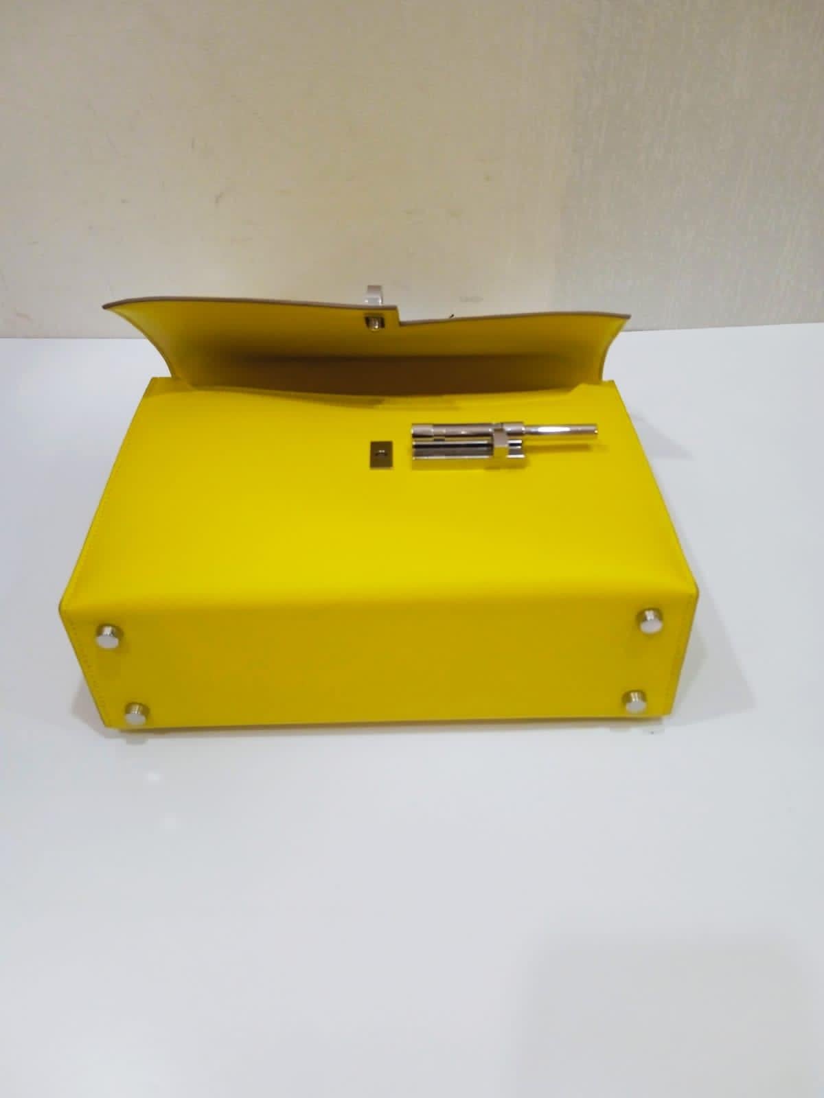Yellow 2019 Hermes Lime Epsom Verrou 21 Bag