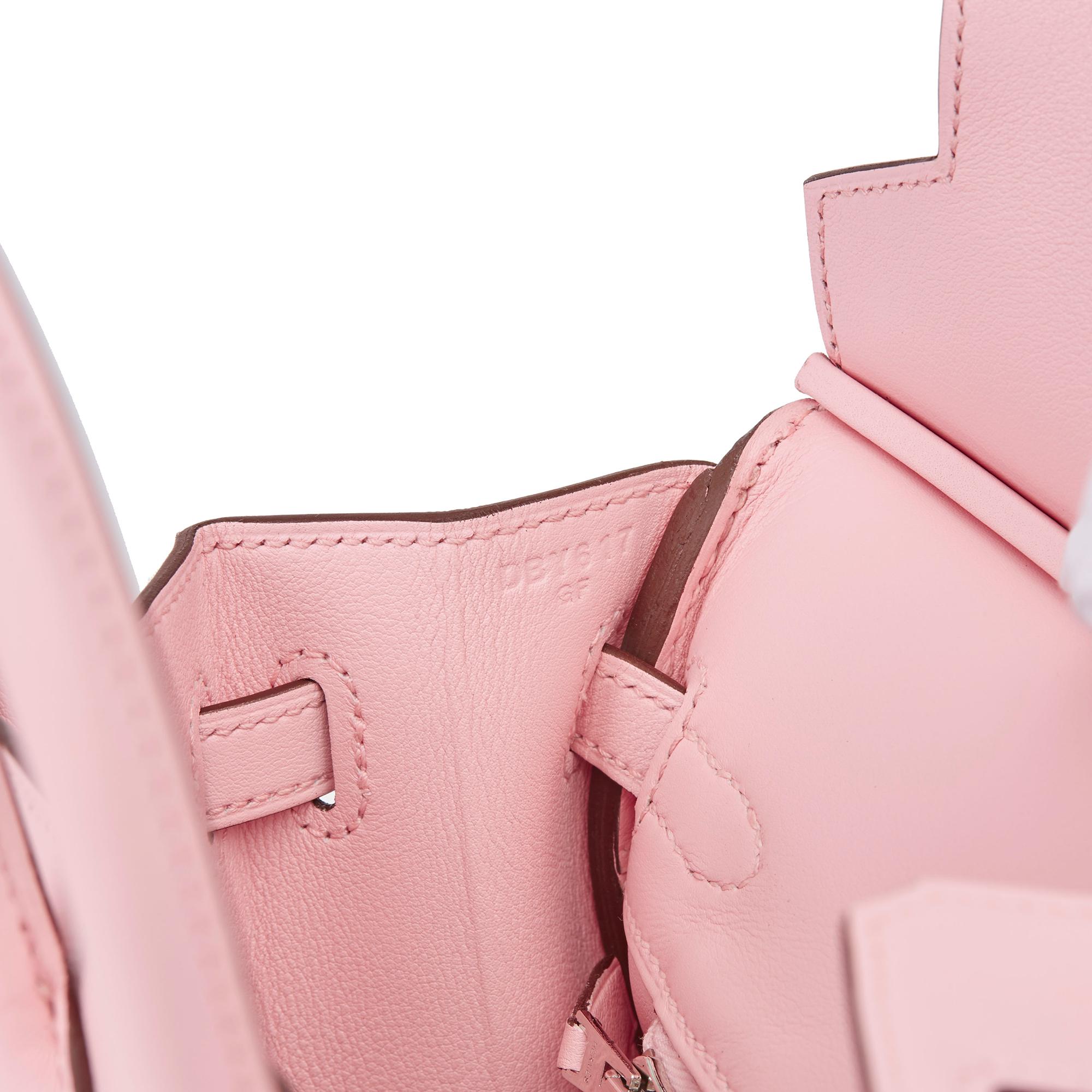 Women's 2019 Hermès Rose Sakura Swift Leather Birkin 25cm
