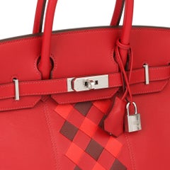 2019 Hermes Rouge Swift & Rouge Piment, Rouge H Epsom Tessage Birkin 30cm