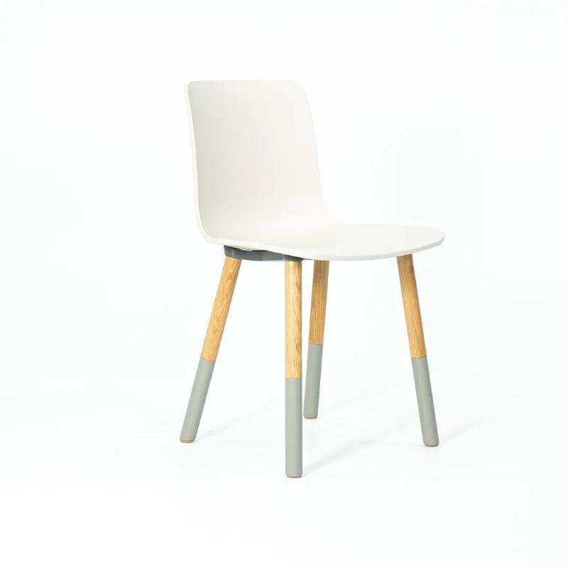 Modern 2019 Jasper Morrison for Vitra HAL Grey Side Chair With Wood Legs For Sale